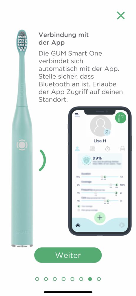 Kennenlernmodus 7/8 - GUM smart App zur GUM Smart One Schallzahnbürste